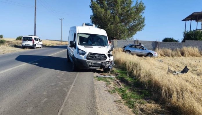 Dikmen-Lefkoşa ana yolunda meydana gelen trafik kazasında 1 kişi ağır yaralandı