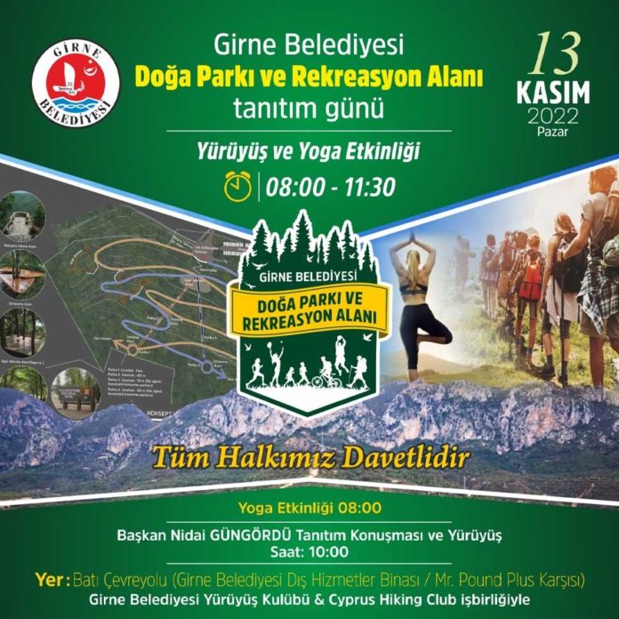 Girne Belediyesi “Doğa Parkı ve Rekreasyon Alanı” parkur tanıtım etkinliği yarın yapılacak