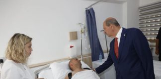 Cumhurbaşkanı Tatar, trafik kazası geçiren polis memuru Namık Özkan