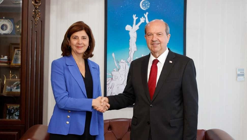 Cumhurbaşkanı Tatar ile Maria Angela Holguin Cuellar